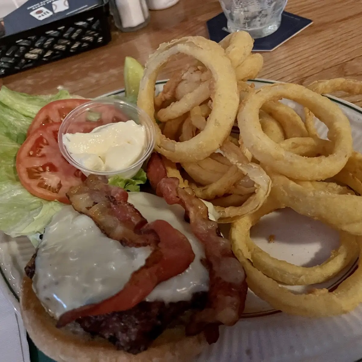 Bacon Cheeseburger with Onion Rings
