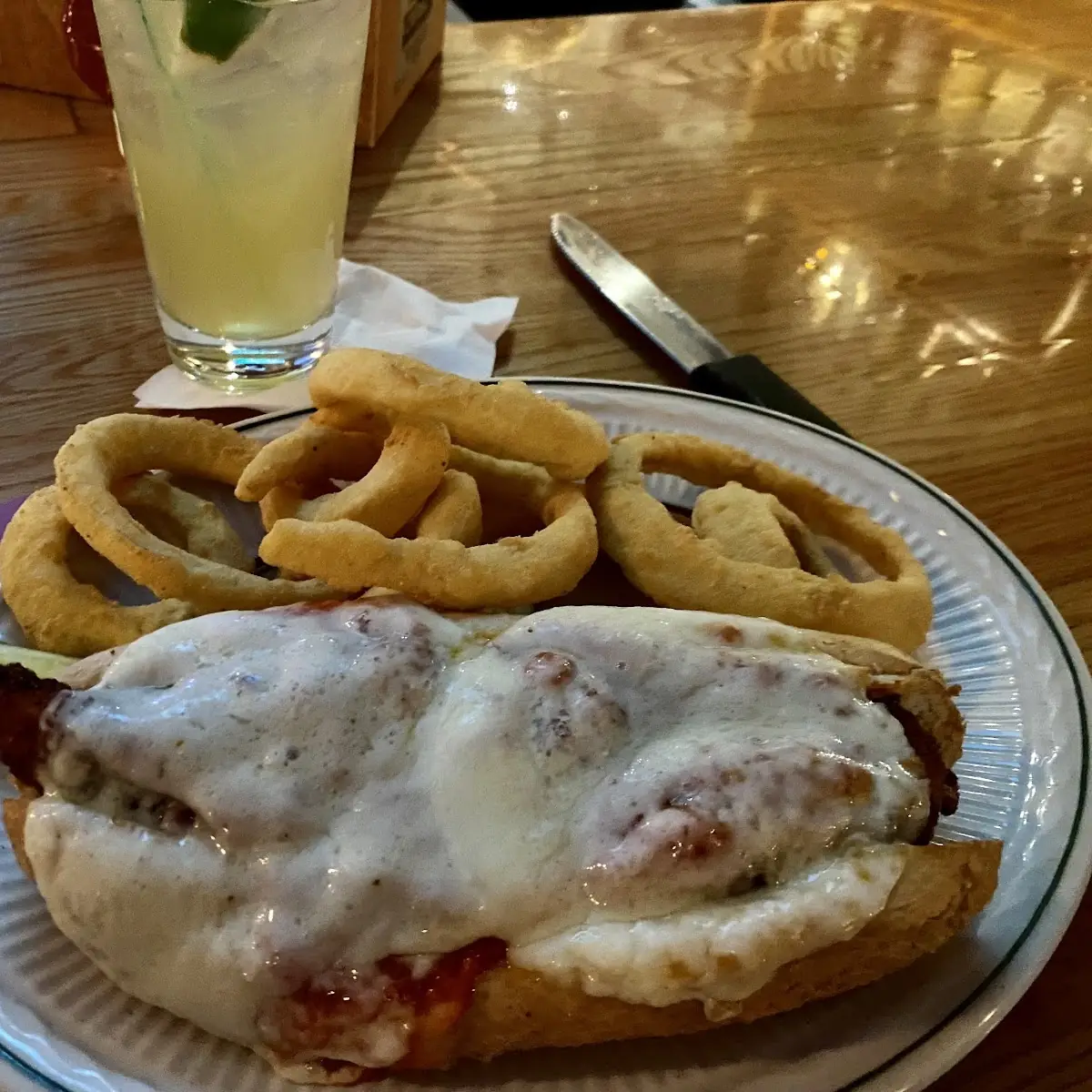 Chicken Parm Sub with Onion Rings