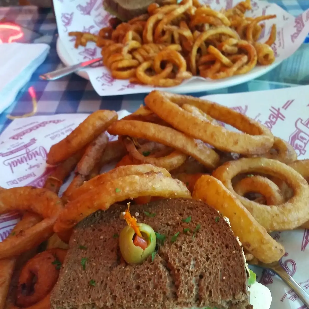 Bacon Burger and Curly Fries