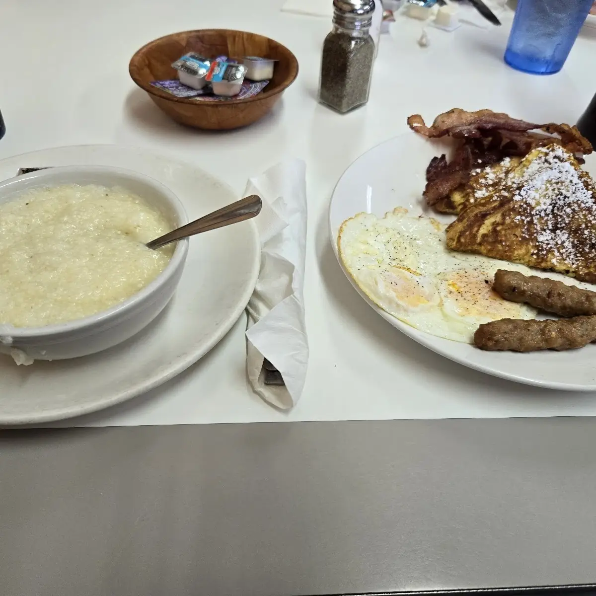 Grits and French Toast and Bacon