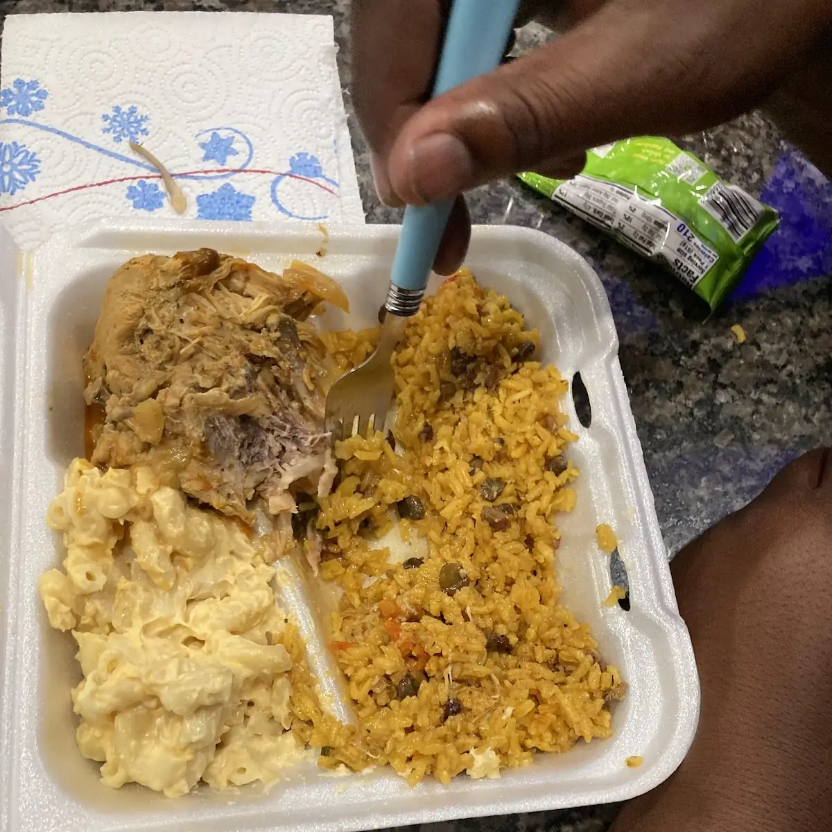 Yellow Rice and Macaroni and Cheese