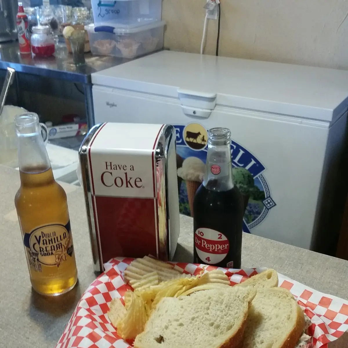 Chicken Salad Sandwich with Chips & Dublin Soda