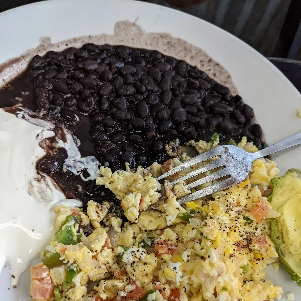 Egg Breakfast with Black Beans