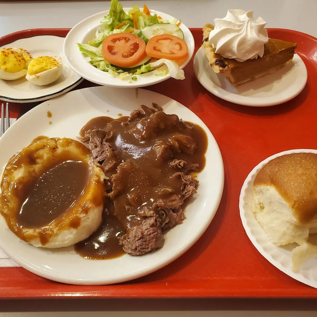 Roast Beef and Gravy with Mashed Potatoes and Gravy