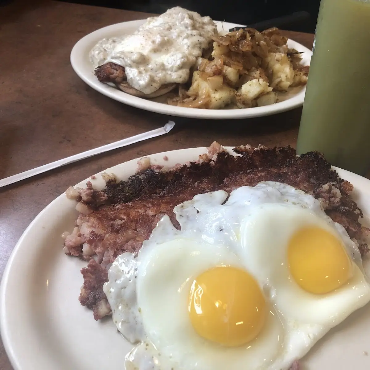 Two Eggs Sunny Side Up w Corn Beef Hash