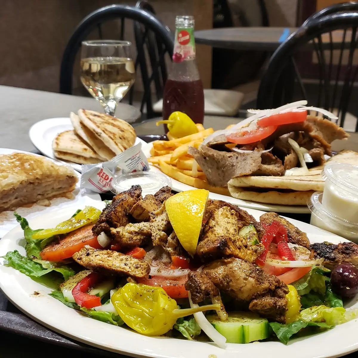 Gyro and Mediterranean Chicken Salad