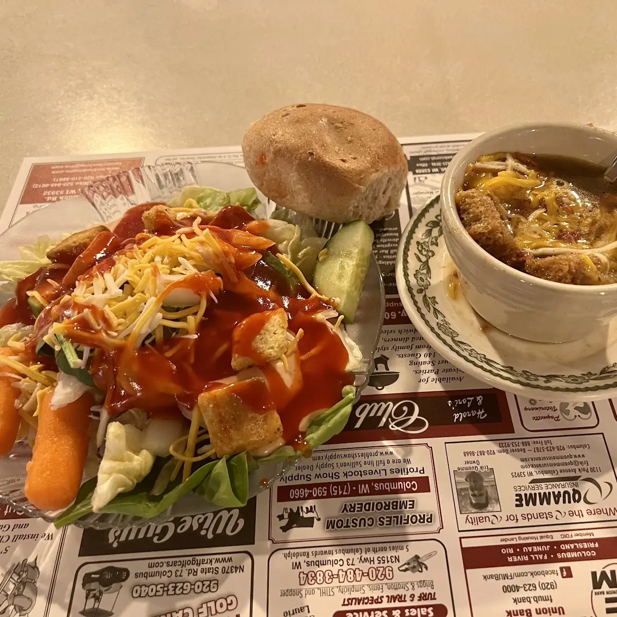 French Onion Soup and Salad