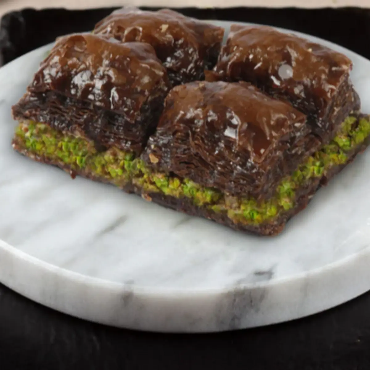 Chocolate Pistachio Baklava 4 Pieces