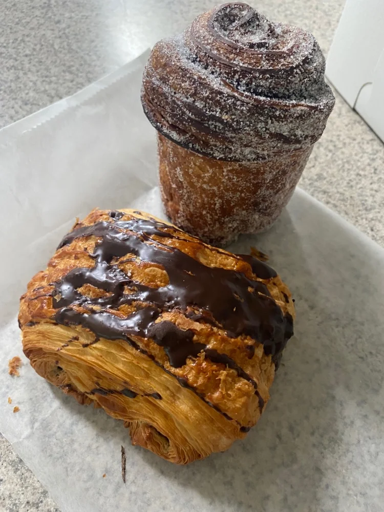 Morning Bun and Chocolate Croissant