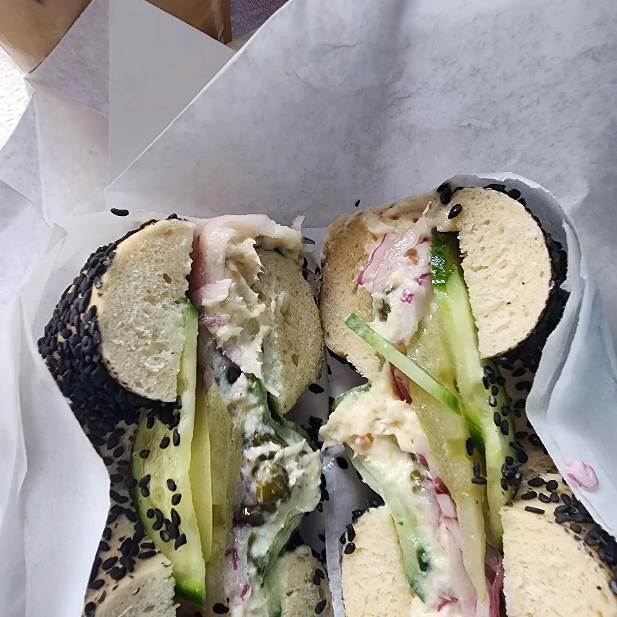 Whitefish on Black Sesame Bagel