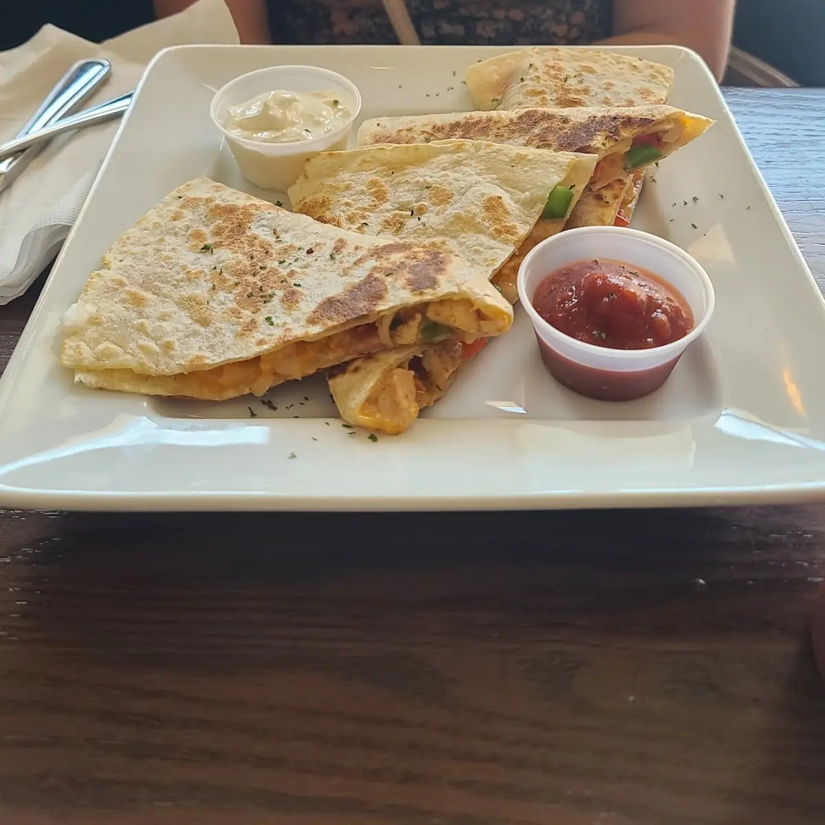 Quesadilla, Sandy's Riverside Grill