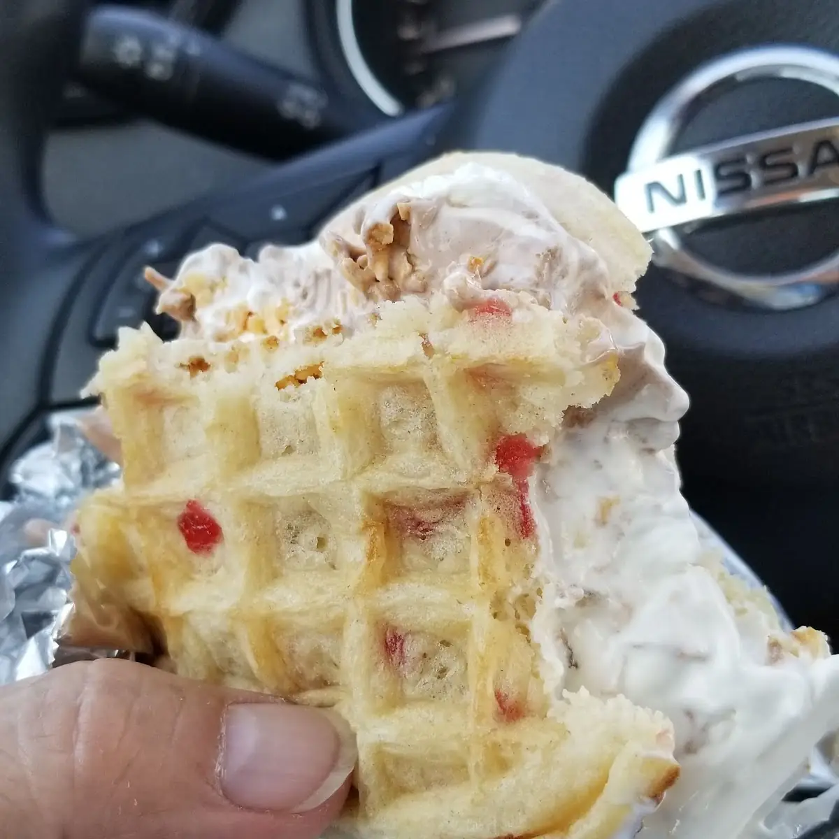 Fresh Made Waffles Ice Cream Sandwich