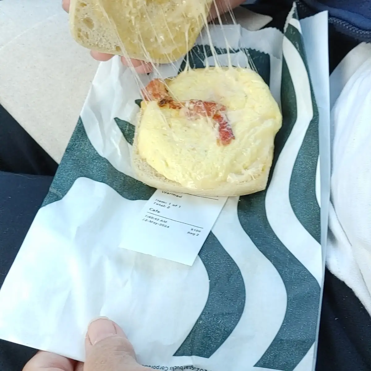 Breakfast Sandwich Miniscule Bacon Egg and Cheese