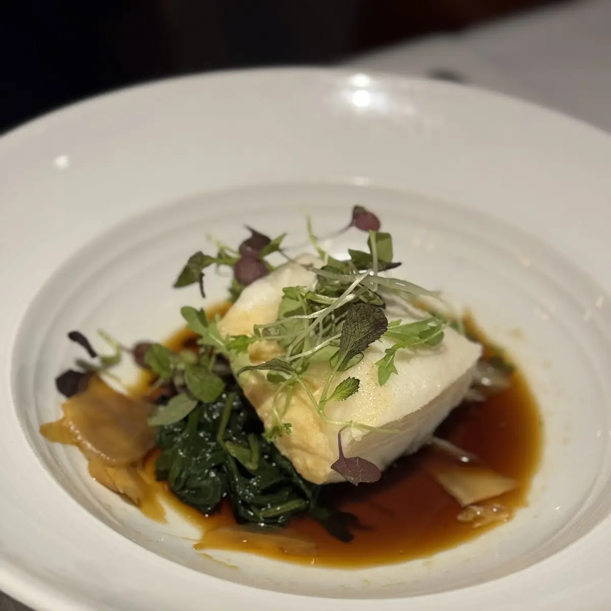 Chilean Sea Bass with Spinach