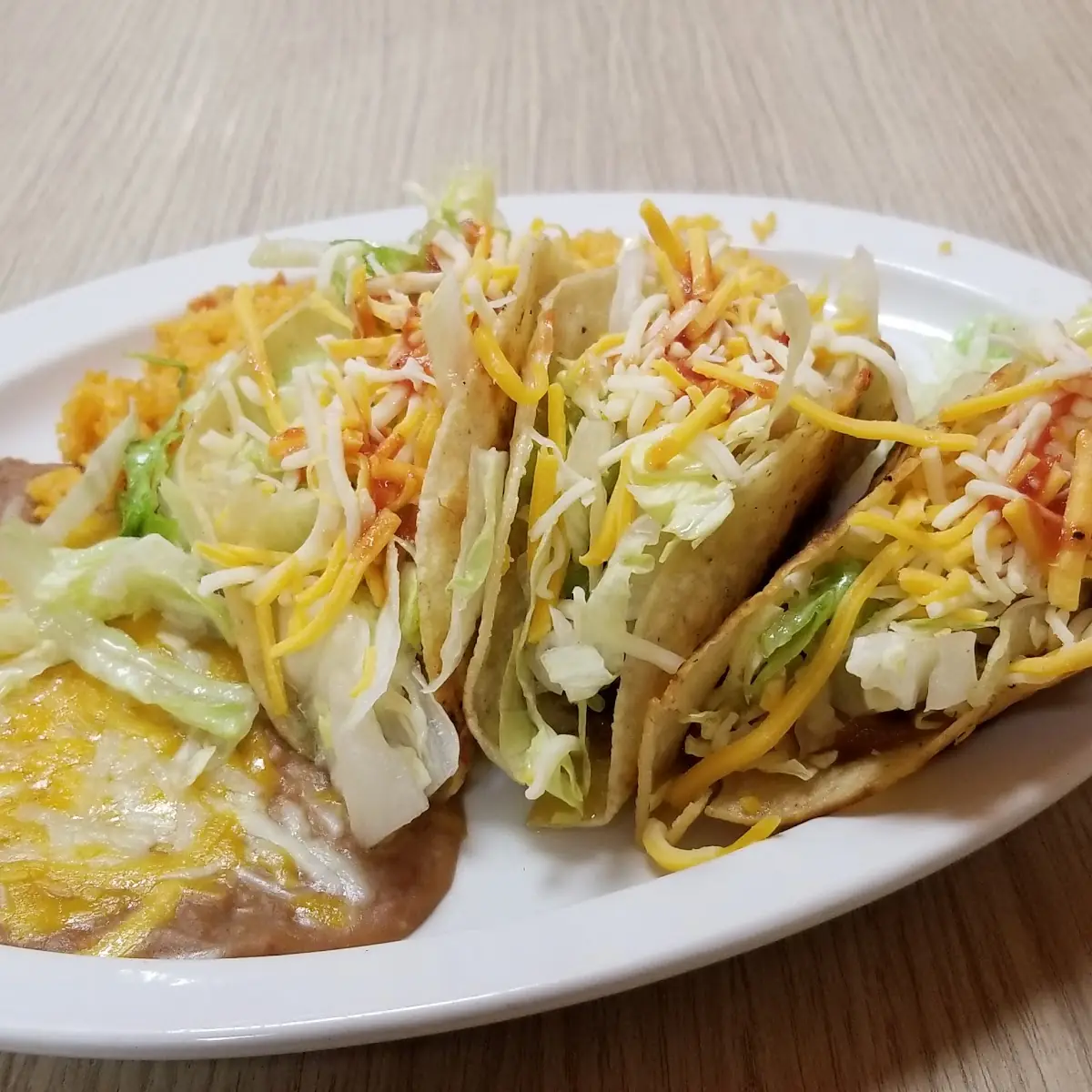 Hard Shell Chicken Taco Plate