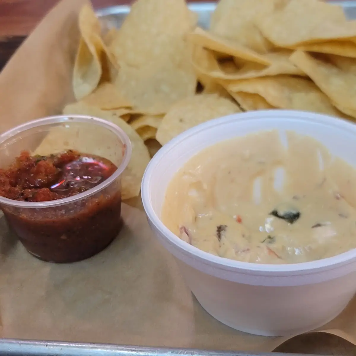 Chips Salsa and Queso