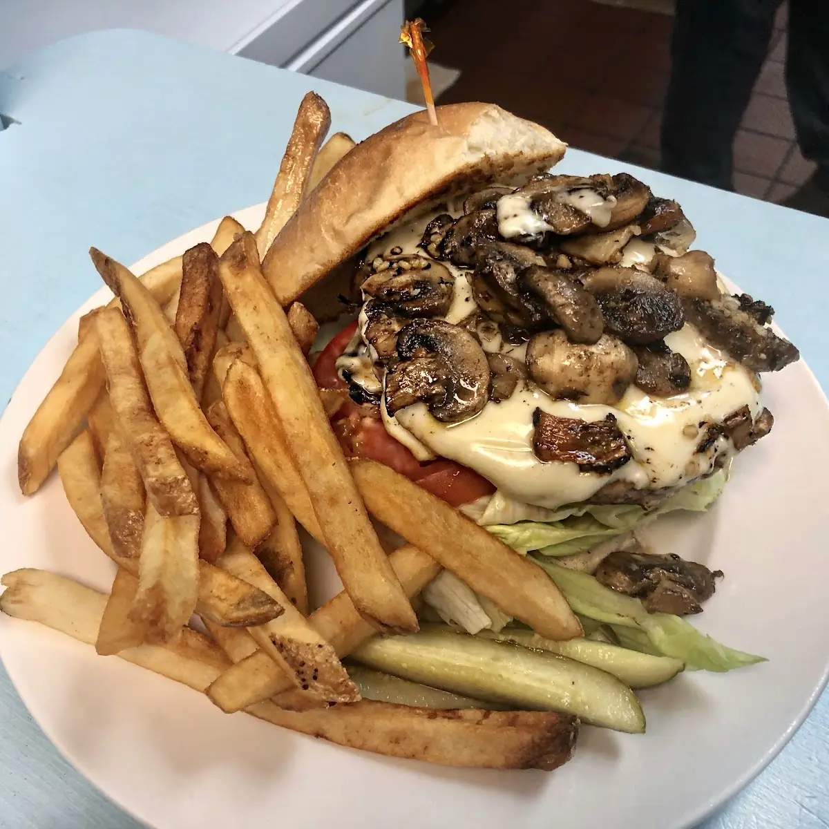 Mushroom Swiss Burger