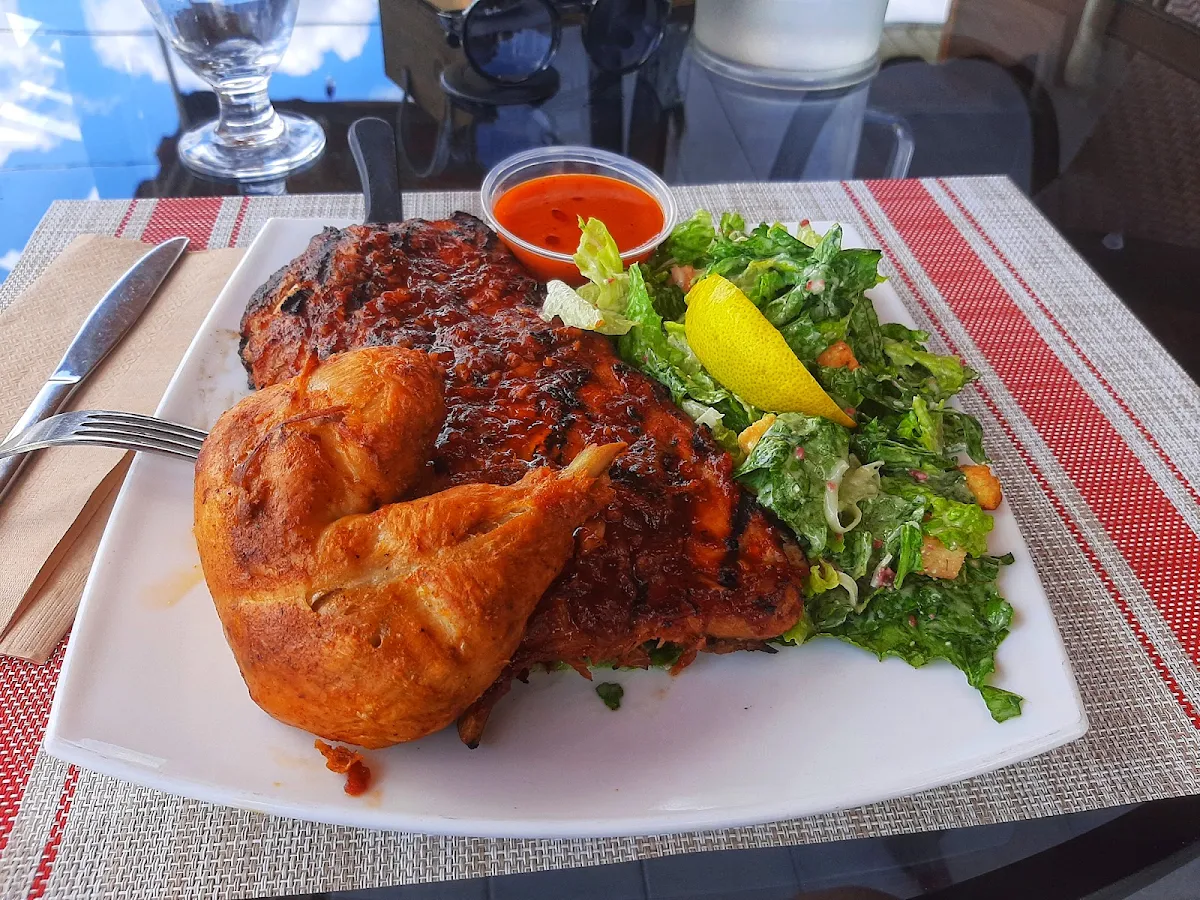Ribs and Chicken with Cesar Salad