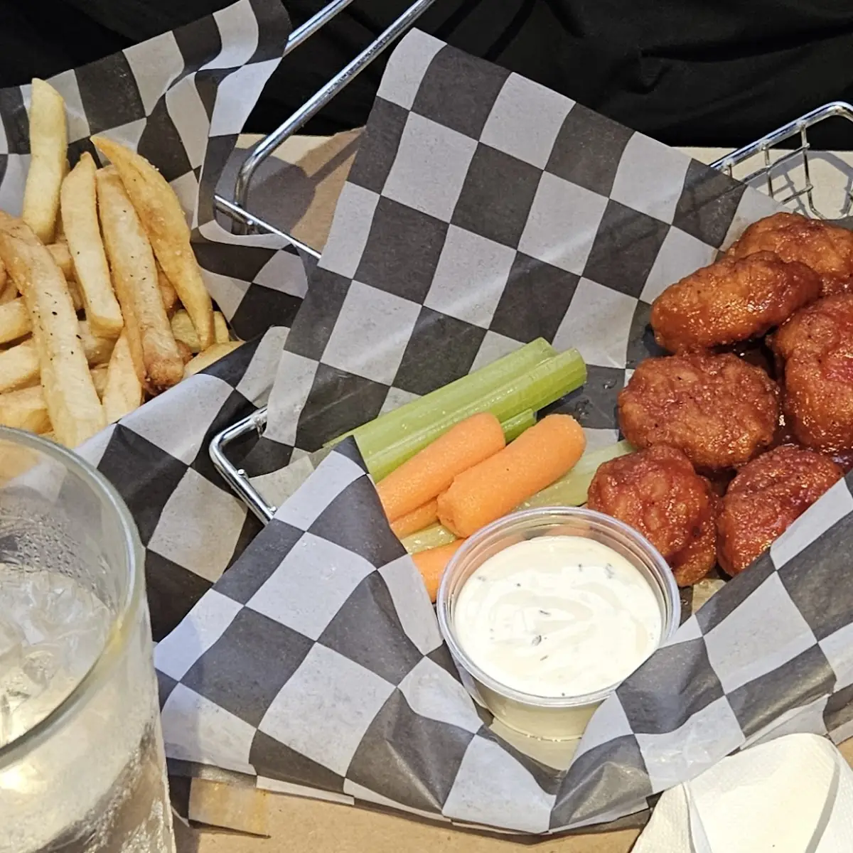 Boneless Wings and Fries