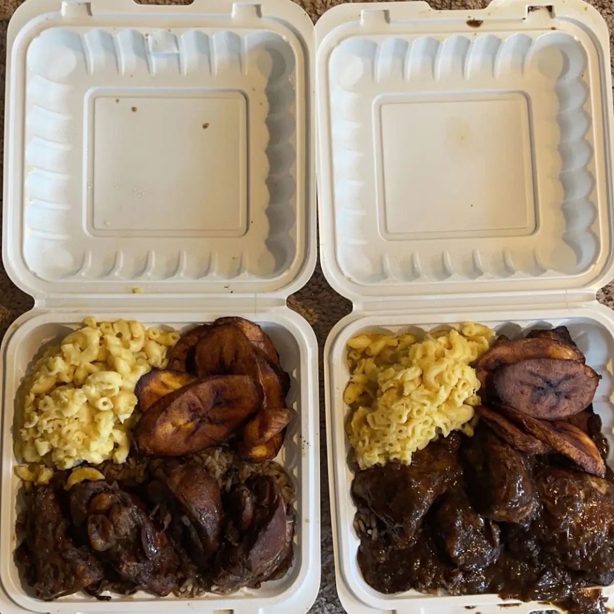 Sides- Cabbage- Candied Yams- Mac & Cheese- Mixed Greens- Plantains- String Beans