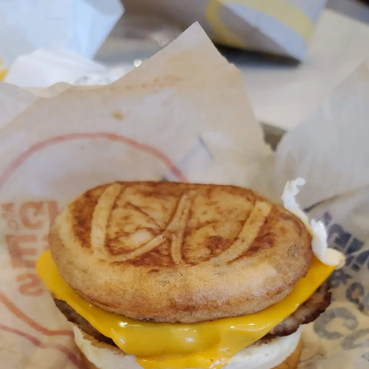Sausage Egg White and Cheese Mcgriddle