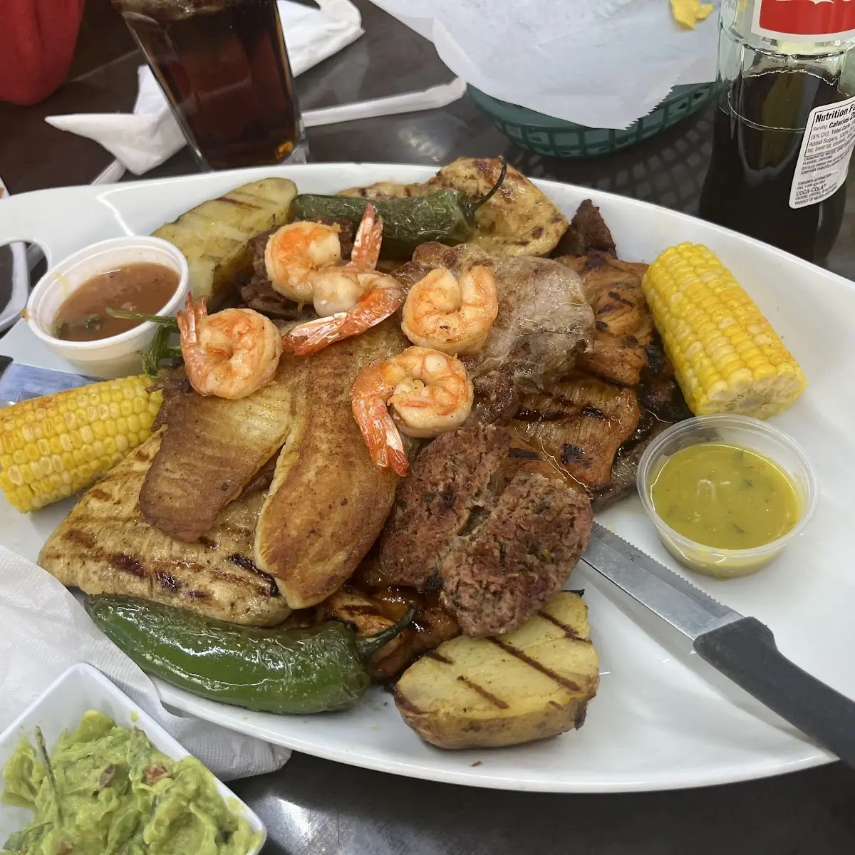 Carne Asada Con Camarones