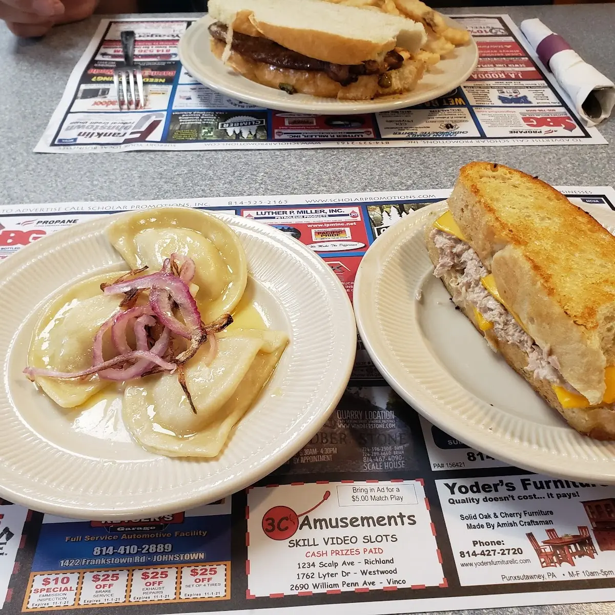 Tuna Melt & Pierogies