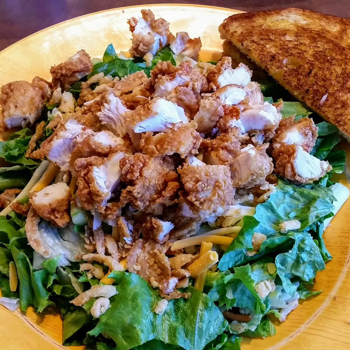 House Salad with Fried Chicken
