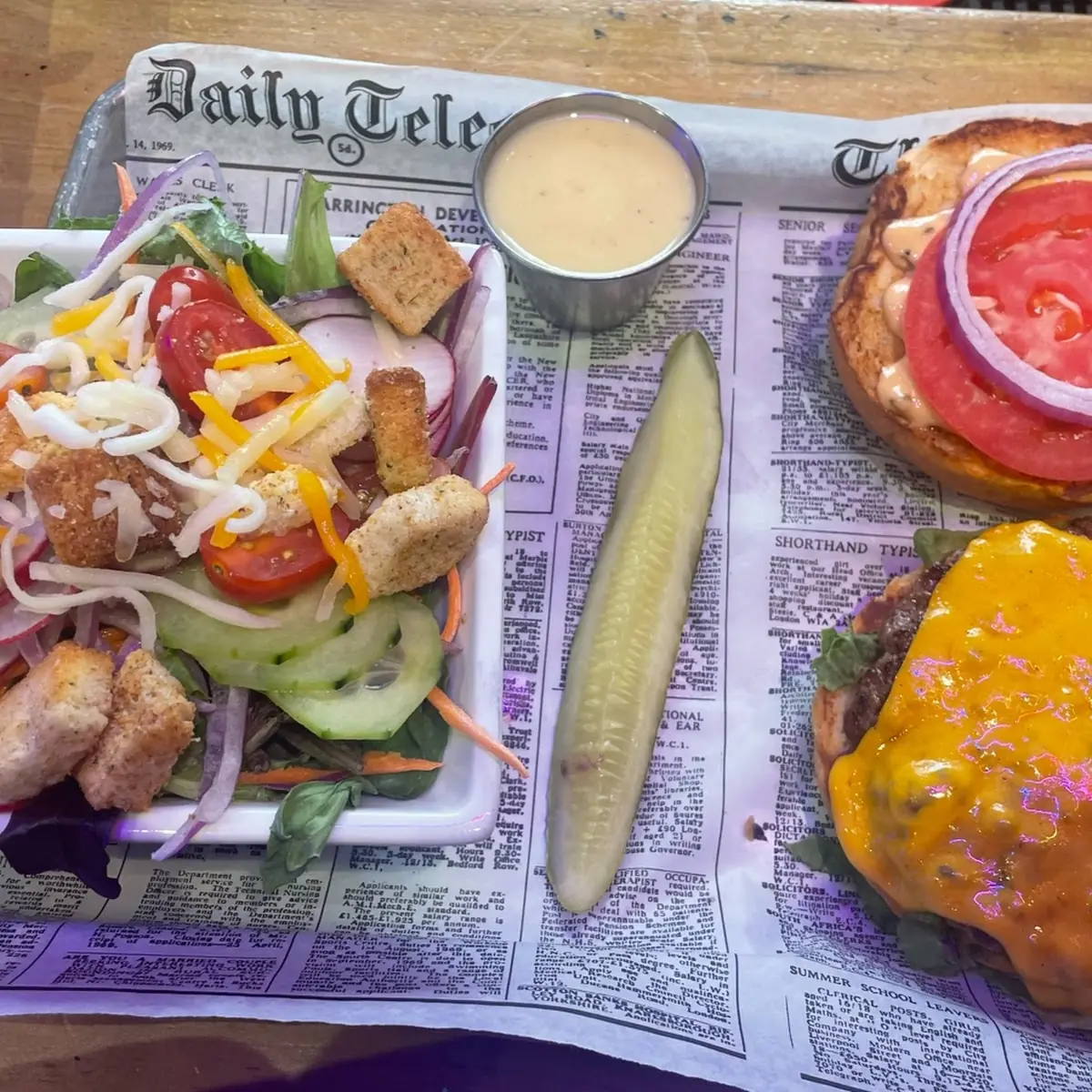 Burger and Side Salad
