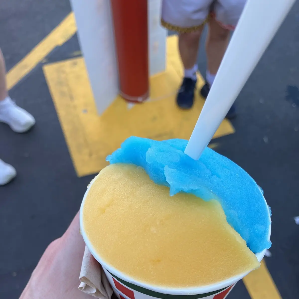 Half Mango Half Blue Raspberry Italian Ice