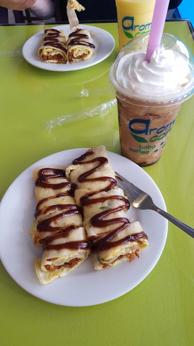 Pork Wrap with Coffee Mocha Frappe