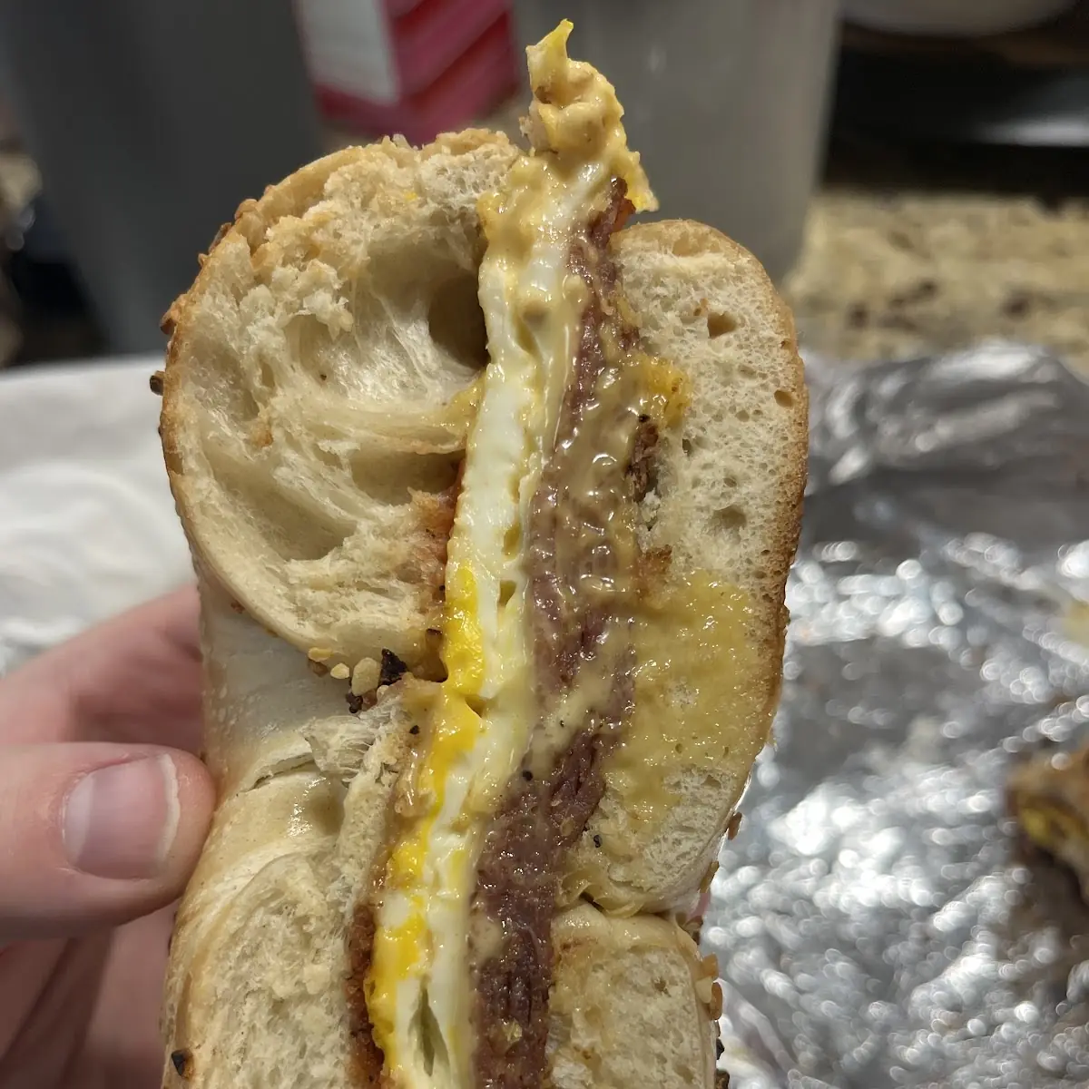 Egg & Cheese on Everything Bagel