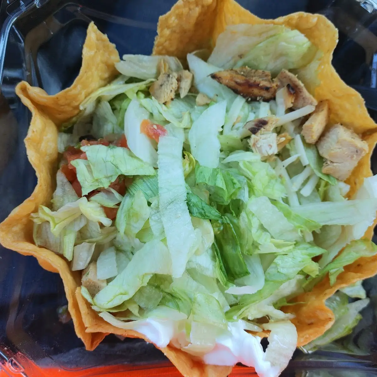 A Very Sad Double Chicken Tostada