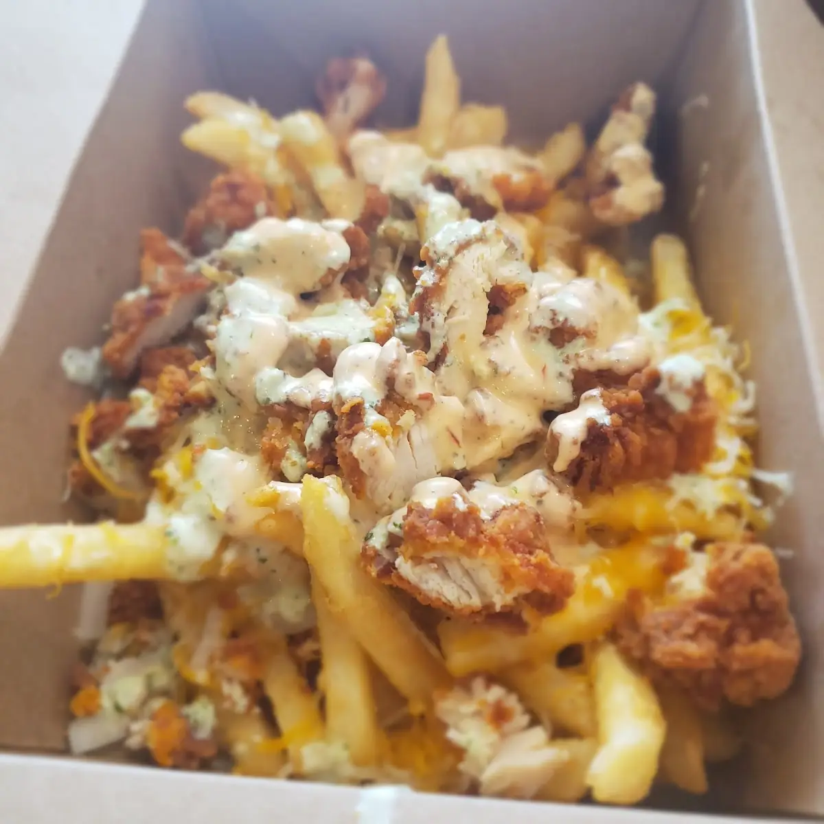 Loaded Fries with Fried Chicken