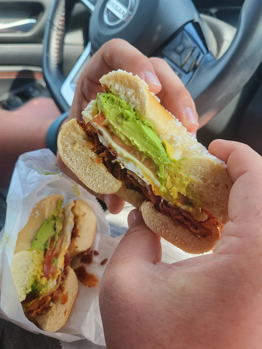 Custom Bacon Egg Cheese Avocado on Everything Bagel