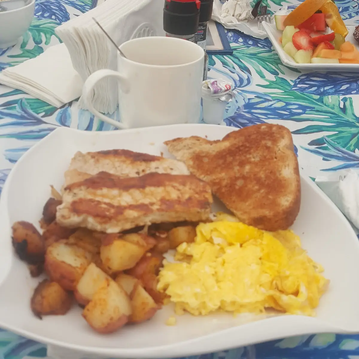Pork Chop with Scrambled Eggs