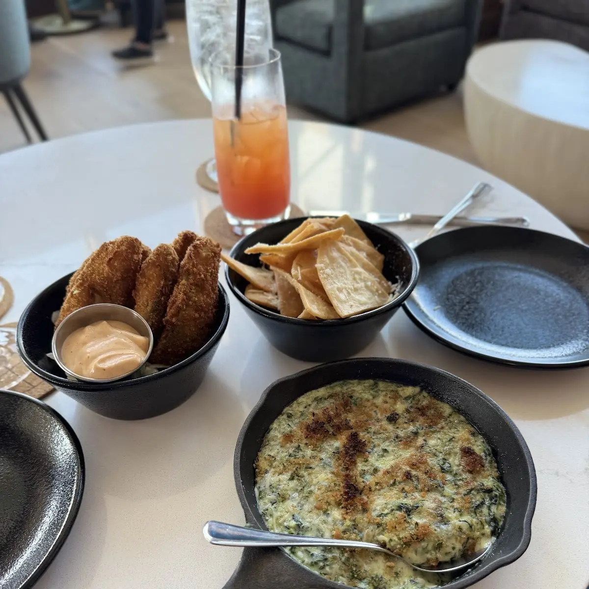 Avocado Fries and Spinach Dip