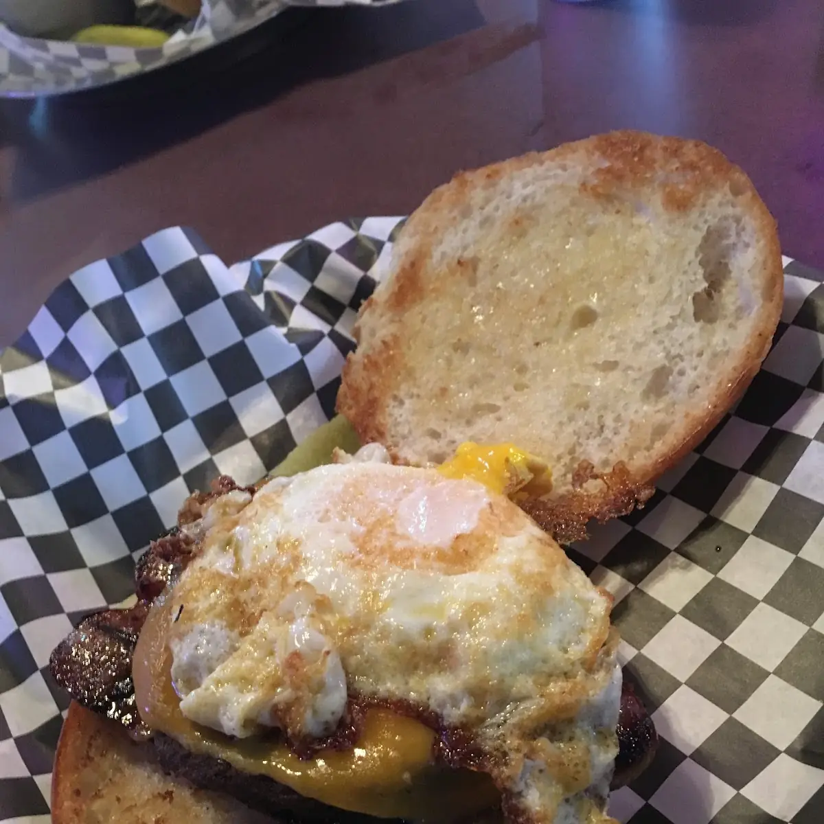 Bacon Mushroom and Egg Burger
