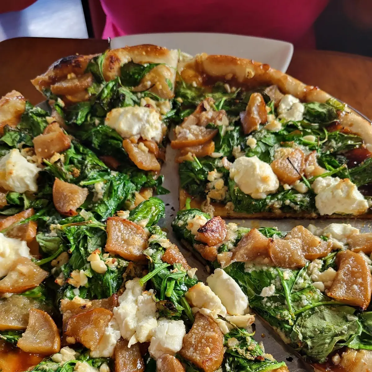 Sauteed Spinach & Pear Pizza