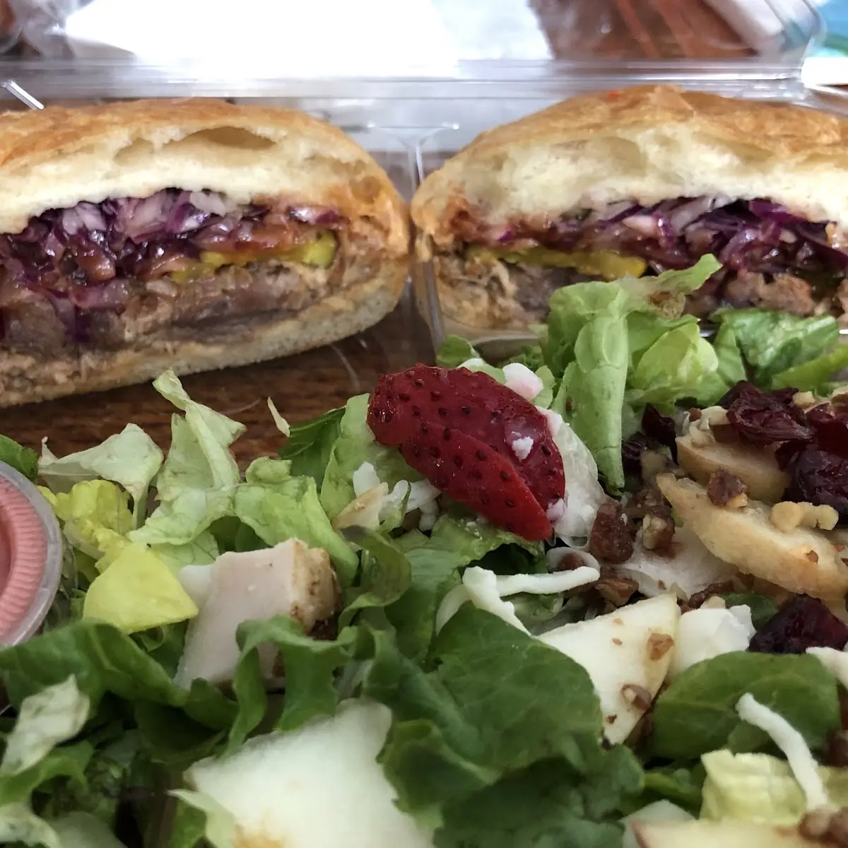 Strawberry Salad & Pulled Pork Sandwich