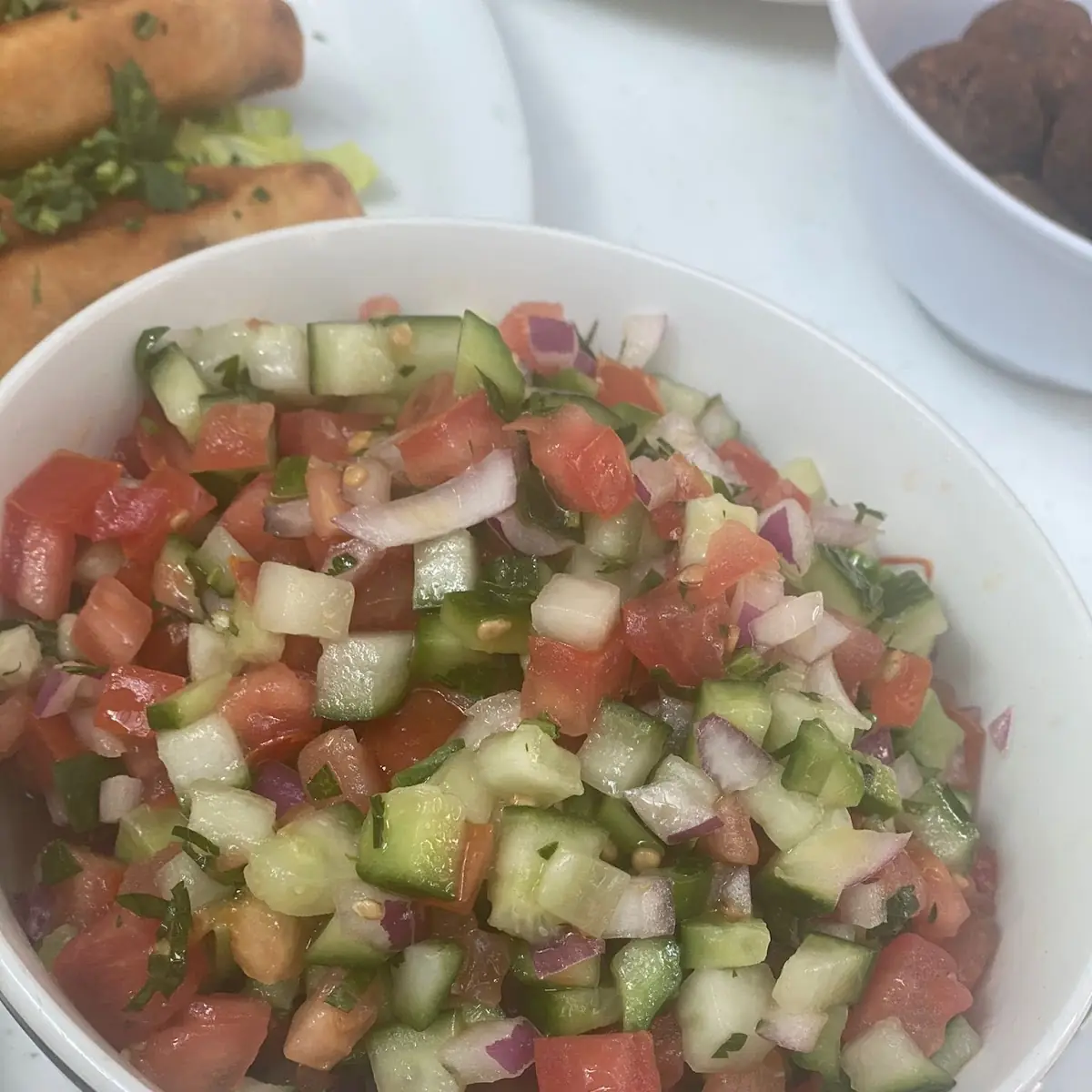 Israeli Salad Lemon Olive Oil Dressing