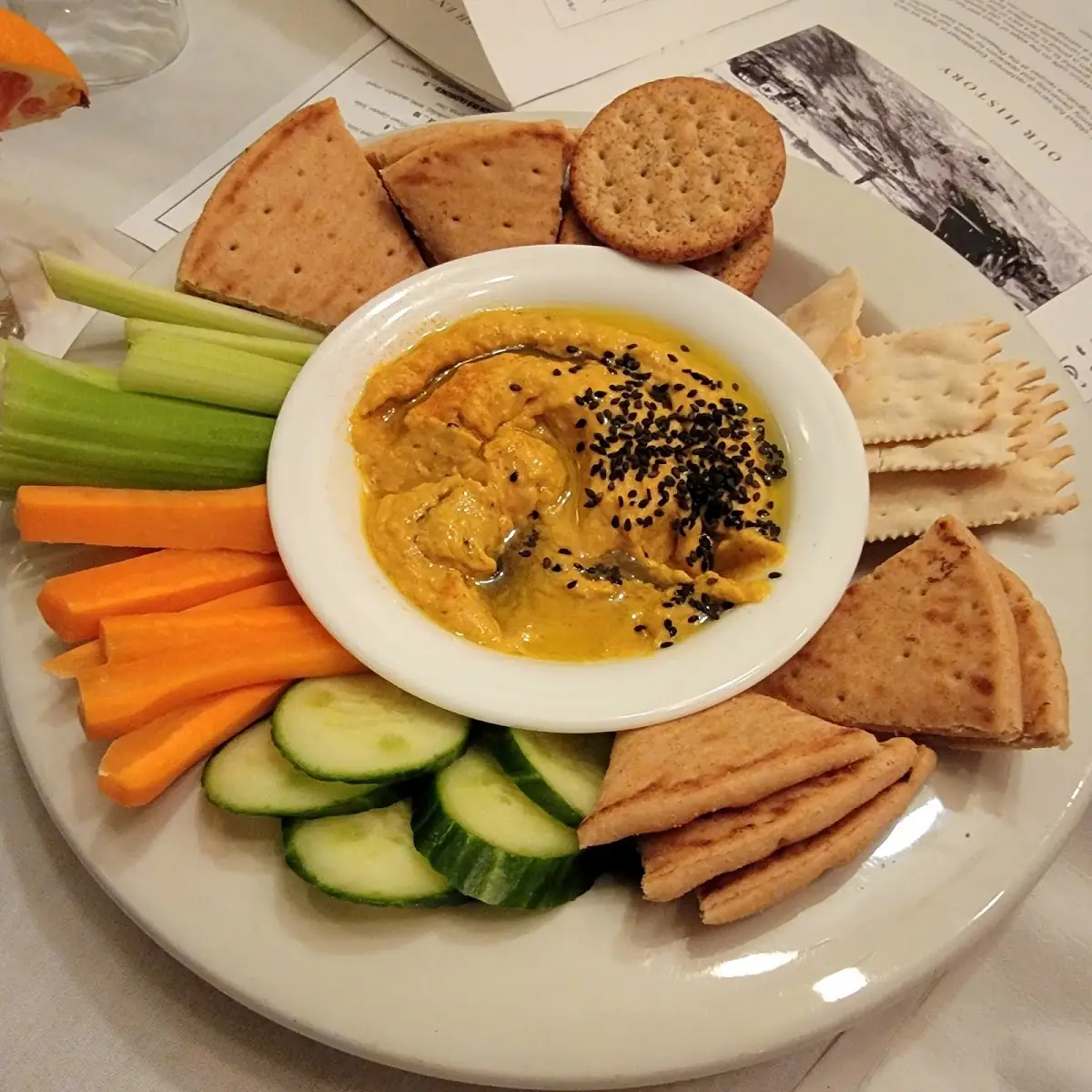 Hummus Plate and a Salad
