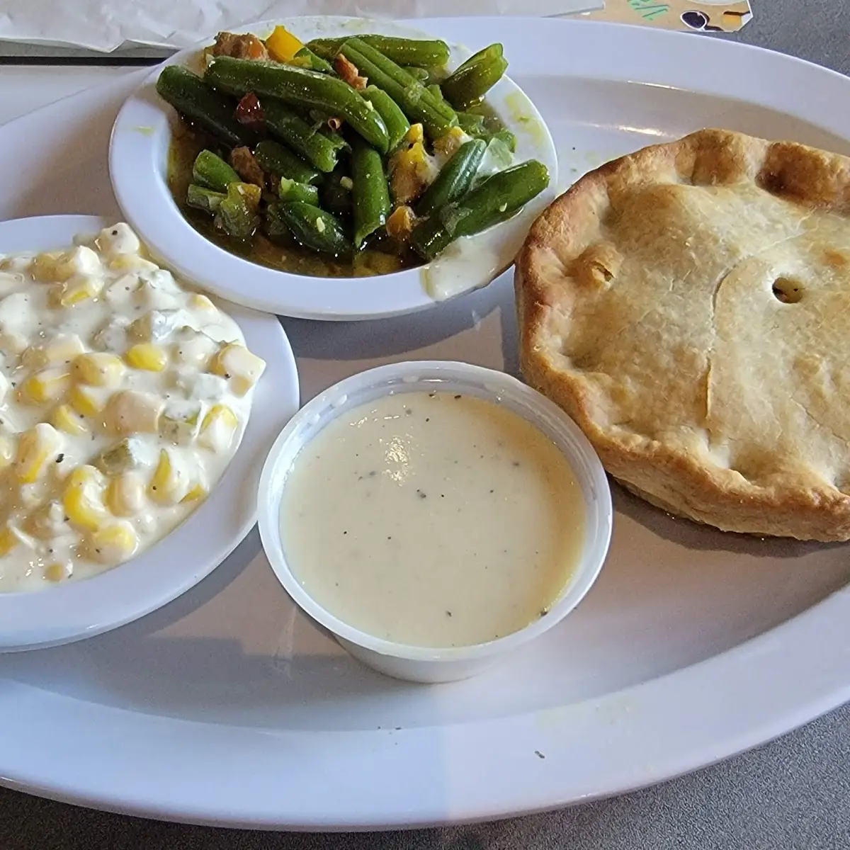 Chicken Meat Pie Jalapeño Corn & Green Beans