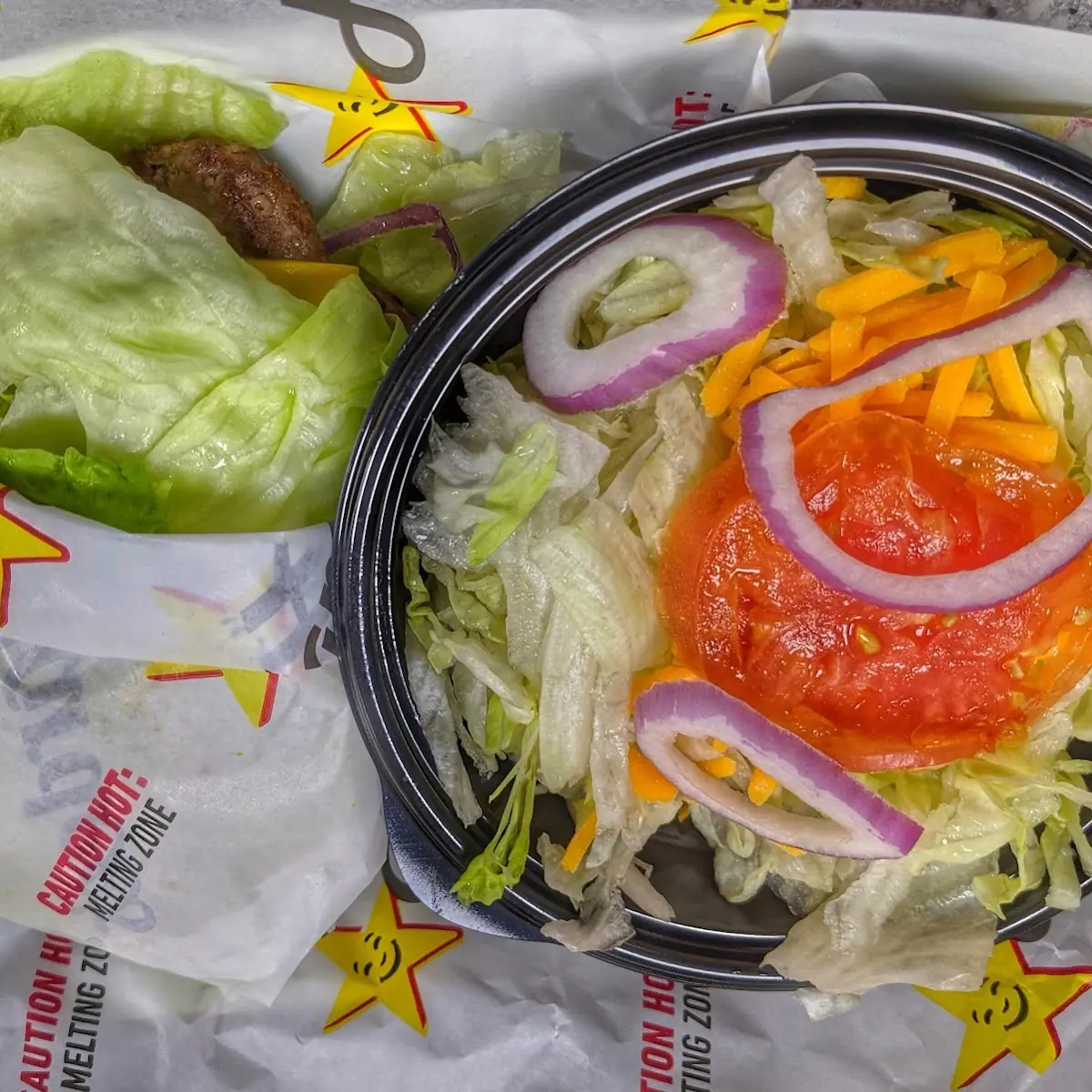 Low Carb 1 3 Thickburger and Side Salad