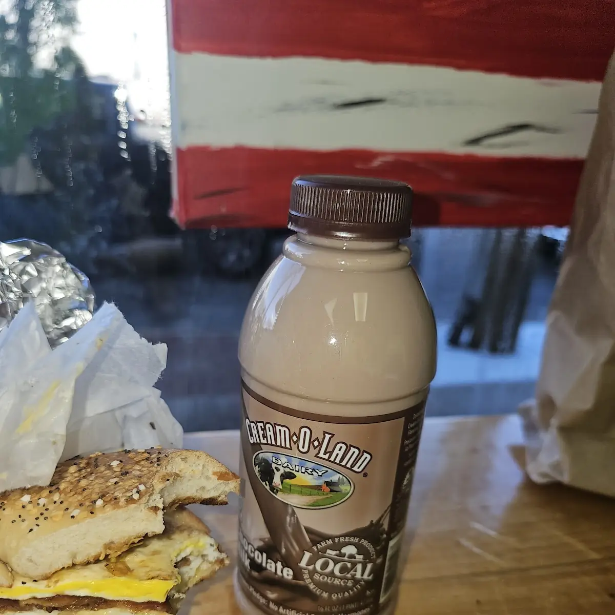 Bacon Egg and Cheese on an Everything Bagel