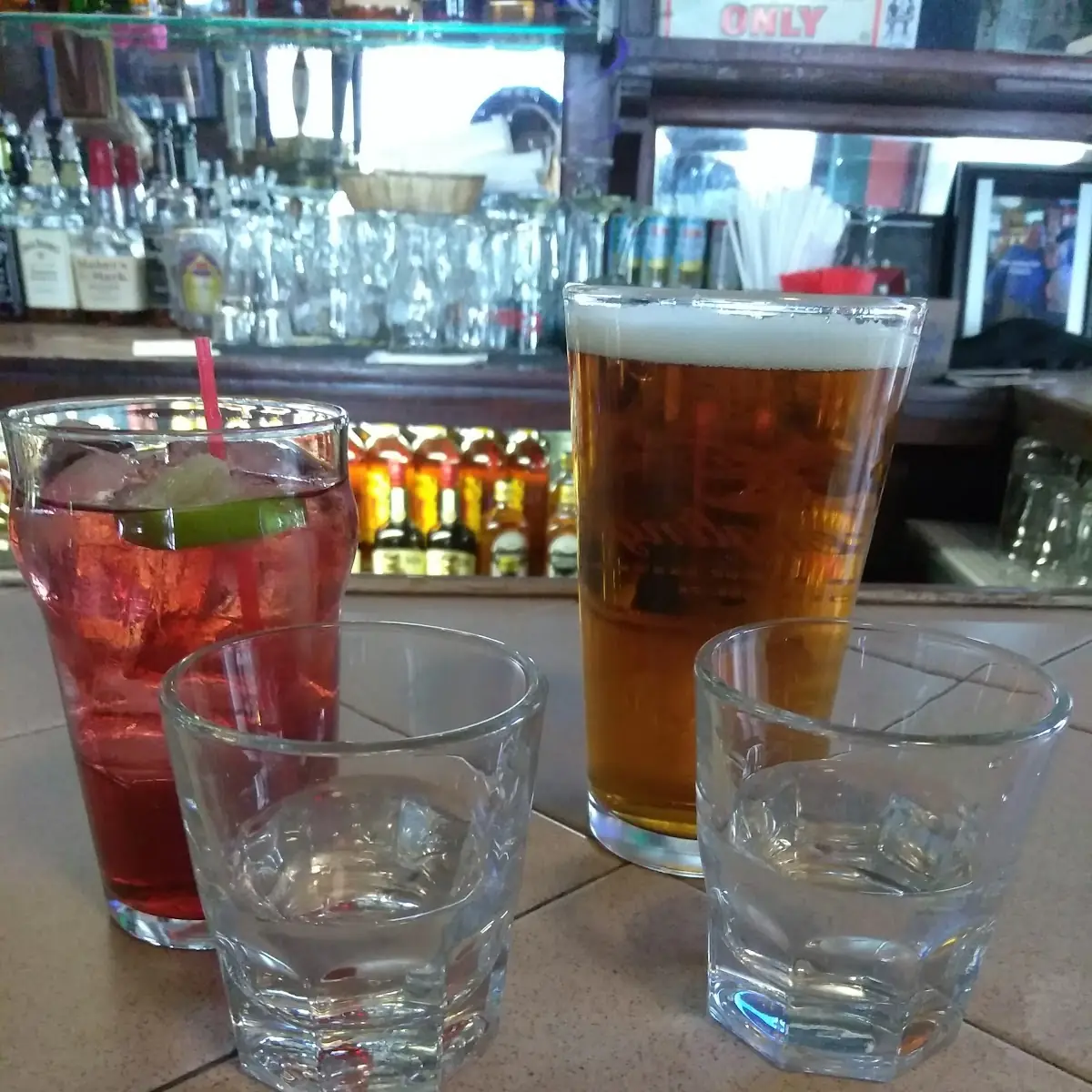 Tequila Shots Beer and Vodka Cranberry Juice