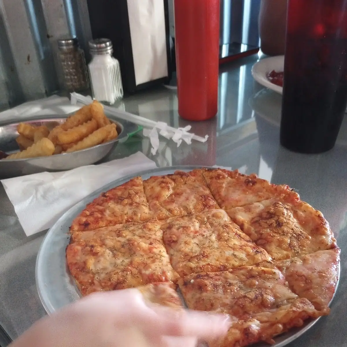 Cheese Pizza with Fries