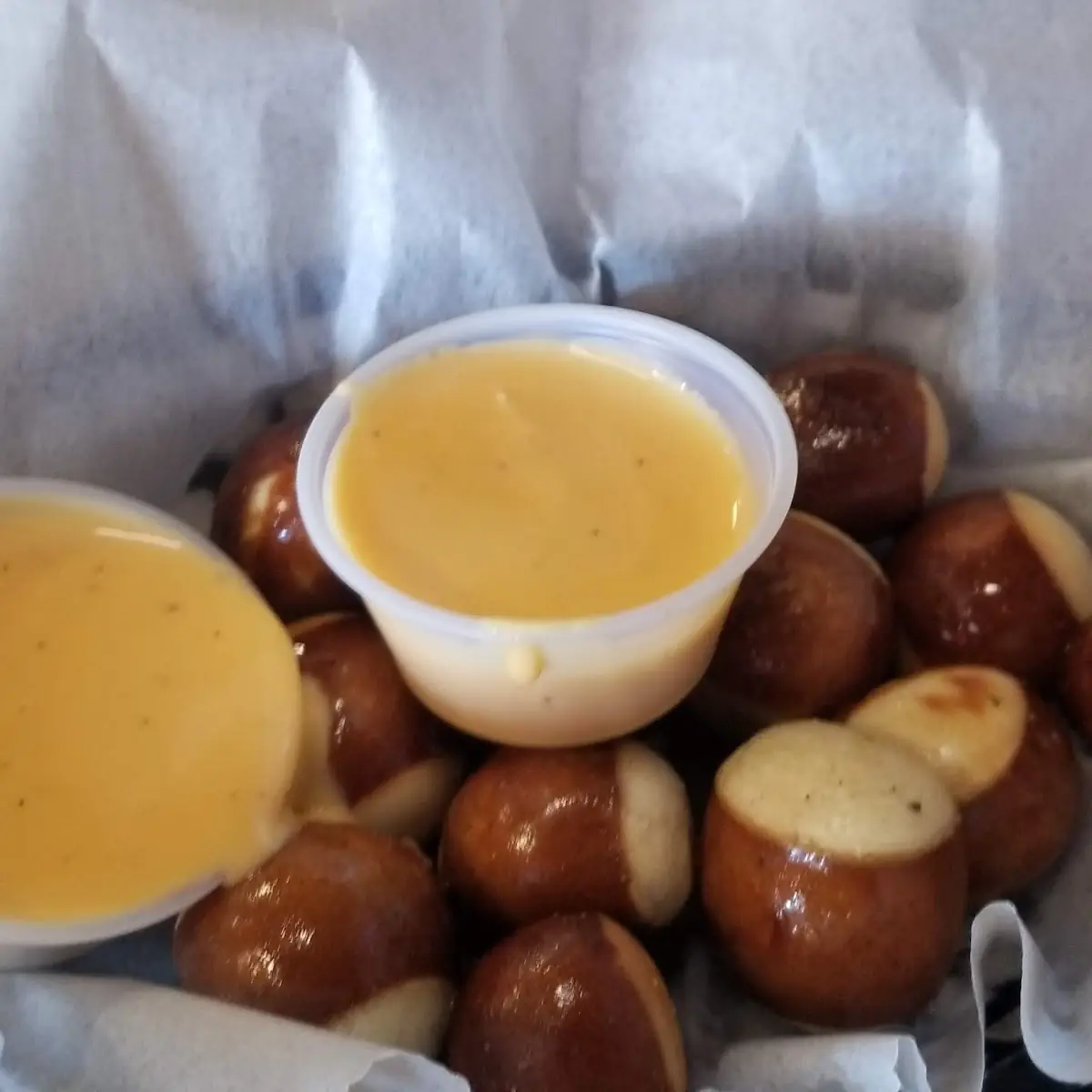 Beer Cheese Dip with Warm Soft Pretzel Bites