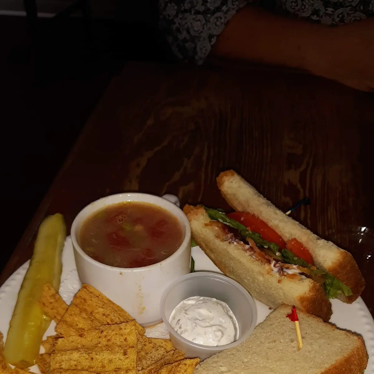 Bacon Lettuce Tomato Sandwich Chips Dip