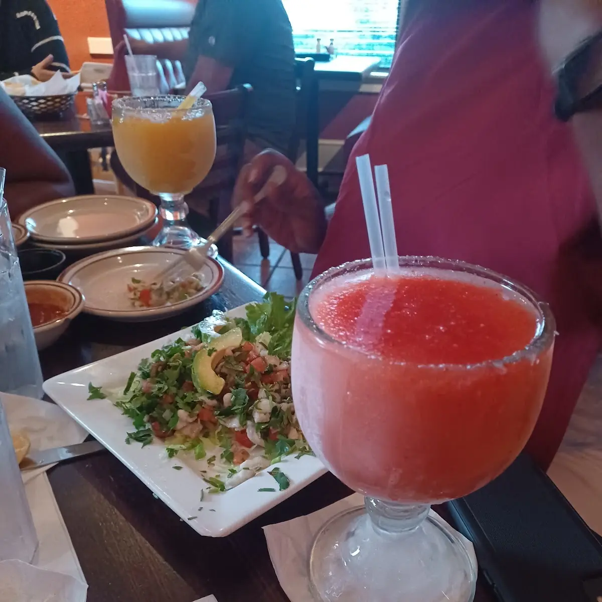 Ceviche with a Strawberry Margarita